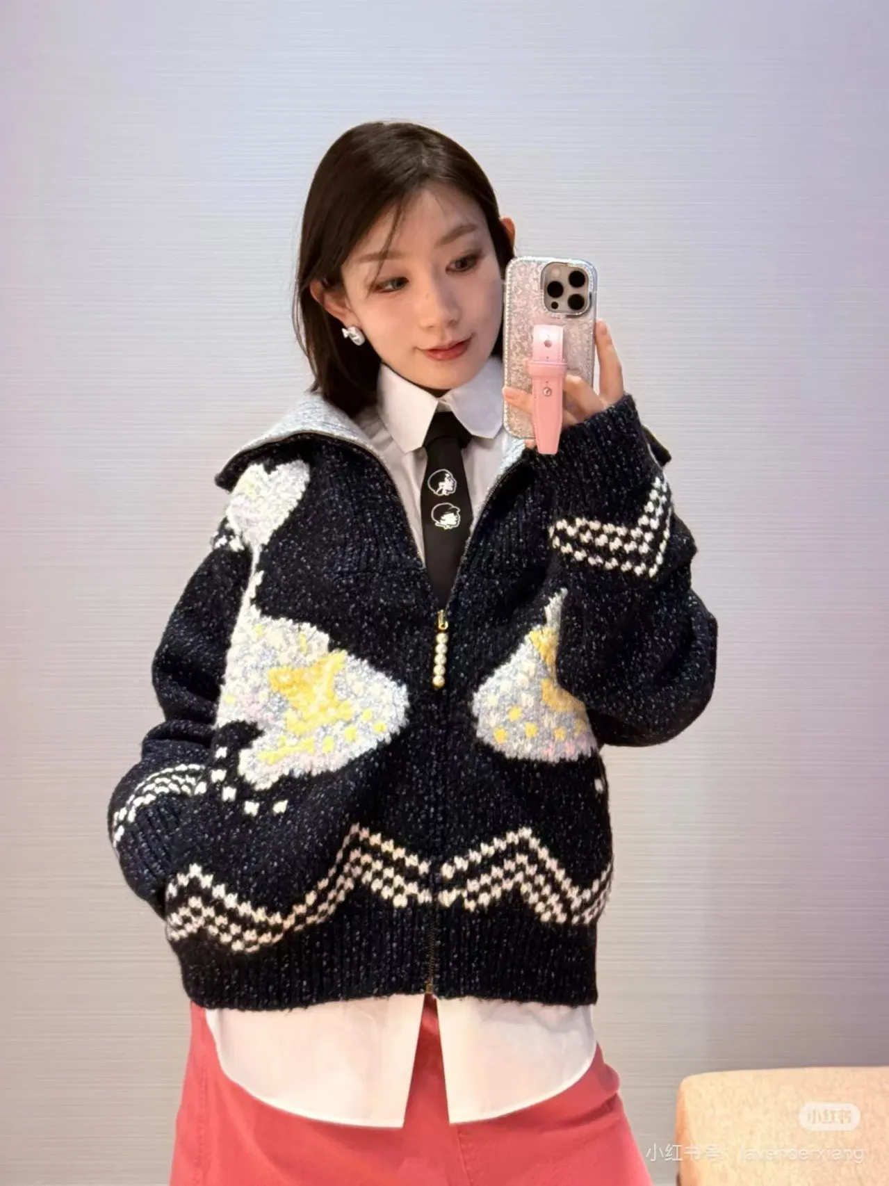 Louis Vuitton/Louis Vuitton 25Fw Nigo joint Pisces knitted jacket
